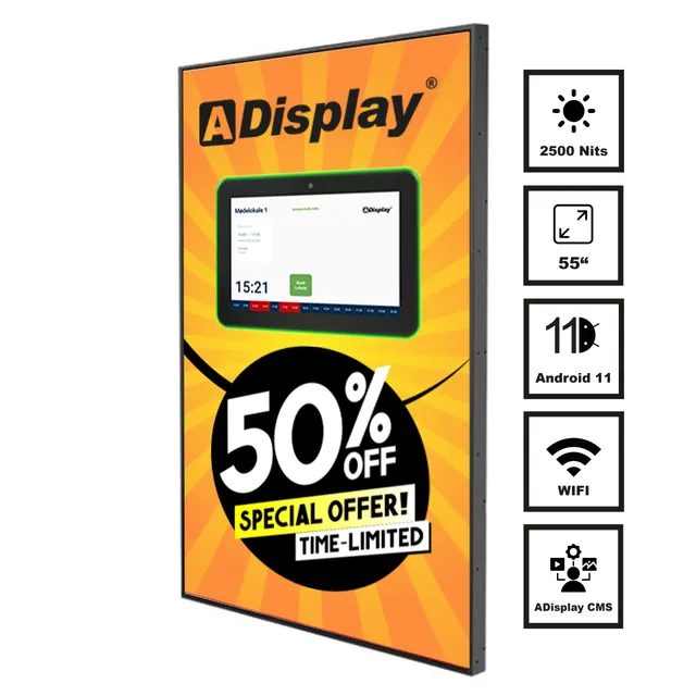 ADisplay 55" 2500 Nits Android 11 HDMI-IN
