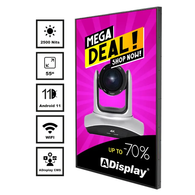 ADisplay 55" 2500 Nits Android 11 HDMI-IN