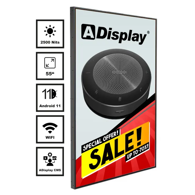 ADisplay 55" 2500 Nits Android 11 HDMI-IN