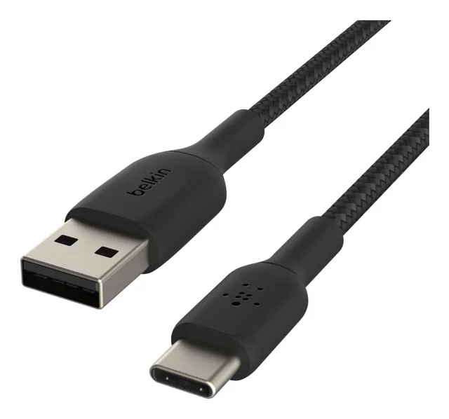 USB-A to USB-C Cable Braided 2M Black