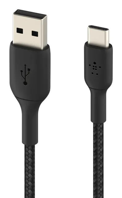 USB-A to USB-C Cable Braided 2M Black