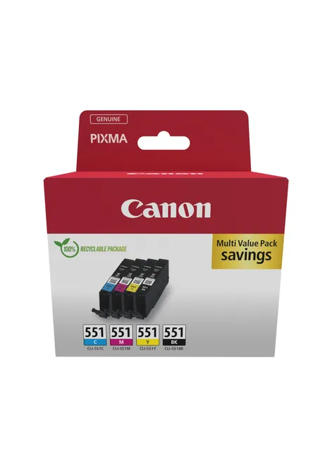 Canon 6509B009 blækpatron 4 stk Original Standard udbytte Sort, Blå, Magenta, Gul