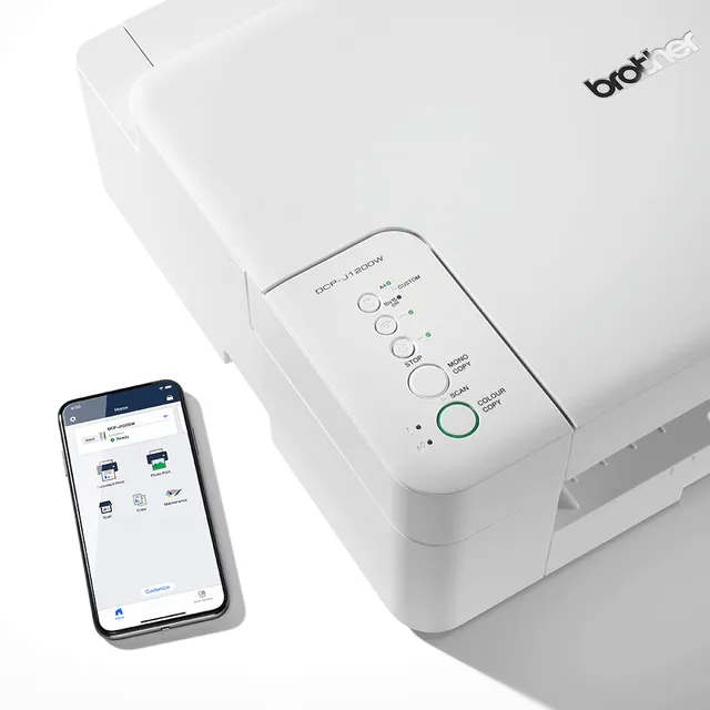 BROTHER DCP-J1200 MFP 3-in-1 A4 inkjet met smartphone app, Wi-Fi en Wi-Fi direct up to 22ppm, LC...