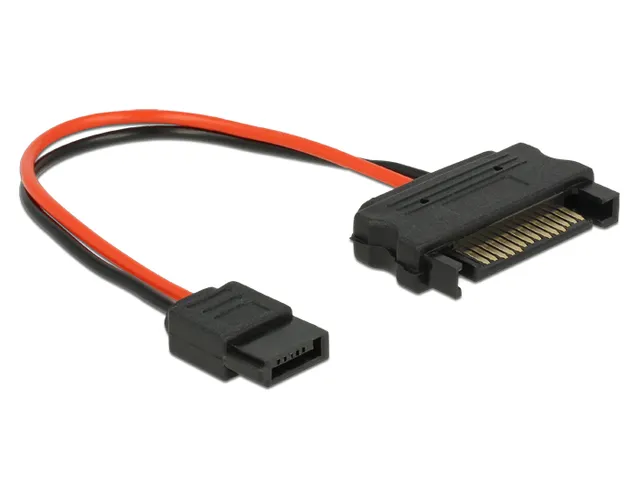 DELOCK SATA-Kabel Slim 6pin -> SATA 15pin 0.10m Delock