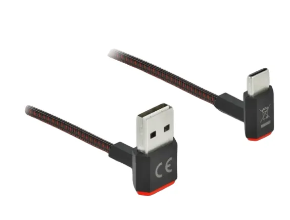 Delock Easy - USB-kabel - USB (han) op/nedvinklet, omvendelig til USB-C 