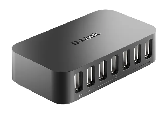 D-Link DUB-H7 7-Port USB2 Hub med AC adapter