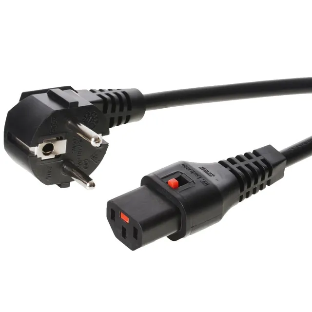 Cable protec. 90°-C13 180°,IEC Lock,bw,3.0m,3x1.00