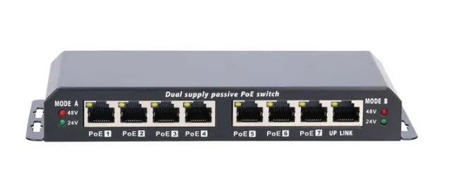 EXTRALINK POE SWITCH 8-7 PORT 24V 90W