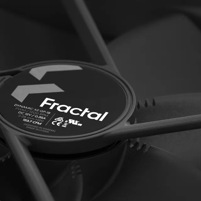 Fractal Design Dynamic X2 PWM GP-18 180 mm High Durability LLS Bearing Black Edition Radiator Op...