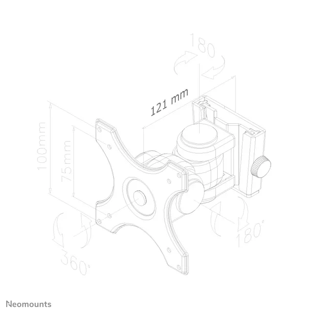 Neomounts by Newstar FPMA-W250 76,2 cm (30") Sort