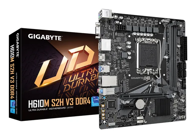 GIGABYTE H610M S2H V3 DDR4 Bundkort - Intel H610 - Intel LGA1700 socket - DDR4 RAM - Micro-ATX