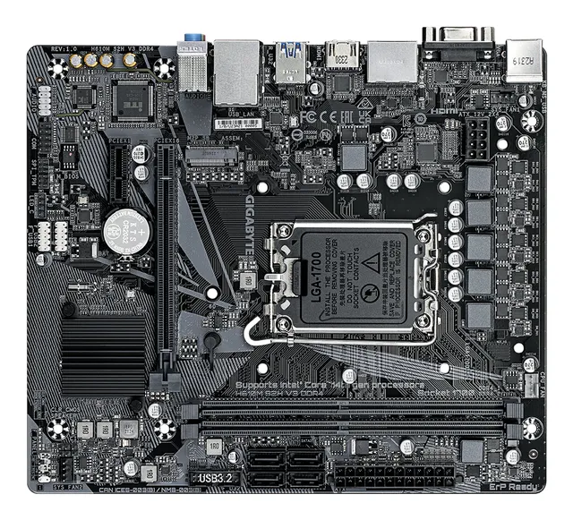 GIGABYTE H610M S2H V3 DDR4 Bundkort - Intel H610 - Intel LGA1700 socket - DDR4 RAM - Micro-ATX