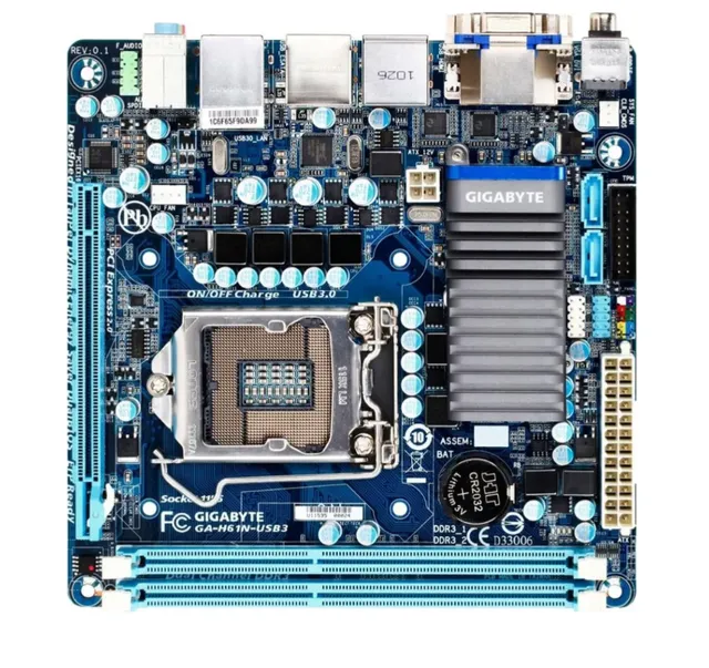 Gigabyte S1155,DDR3,H61,USB3.0,Mini ITX