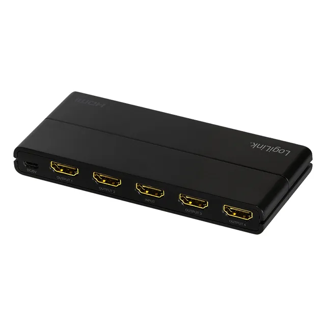LogiLink HDMI-Splitter 1x4-Port, 4K/60Hz, Downscaler, schw.