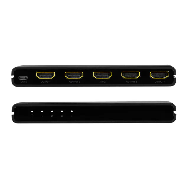 LogiLink HDMI-Splitter 1x4-Port, 4K/60Hz, Downscaler, schw.