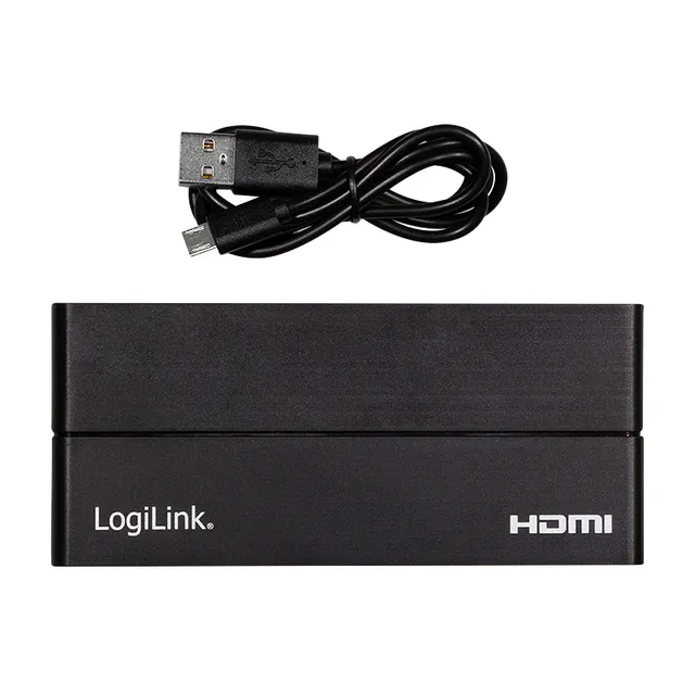 LogiLink HDMI-Splitter 1x4-Port, 4K/60Hz, Downscaler, schw.