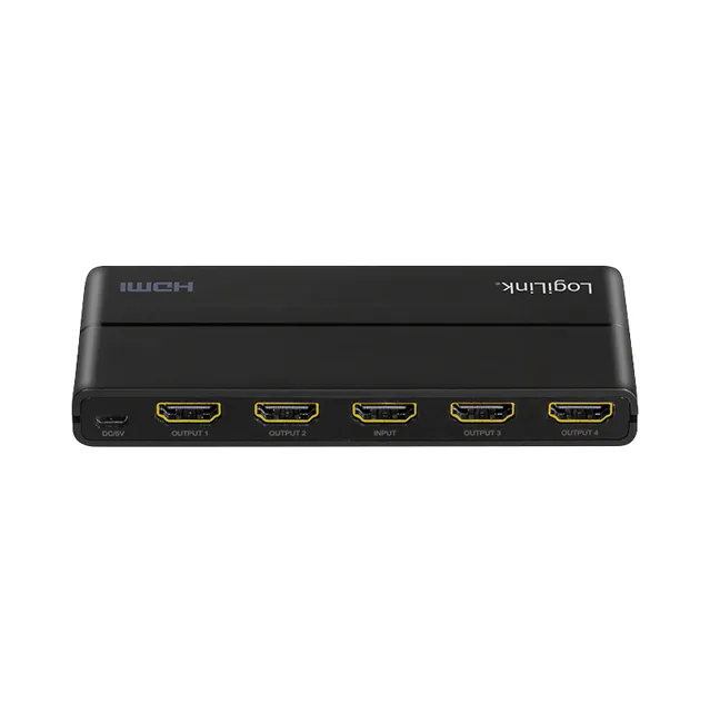 LogiLink HDMI-Splitter 1x4-Port, 4K/60Hz, Downscaler, schw.