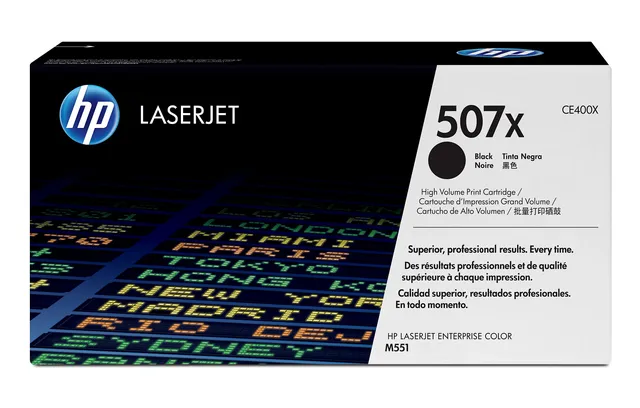 HP Original 507X LaserJet-tonerpatron med høj kapacitet, sort