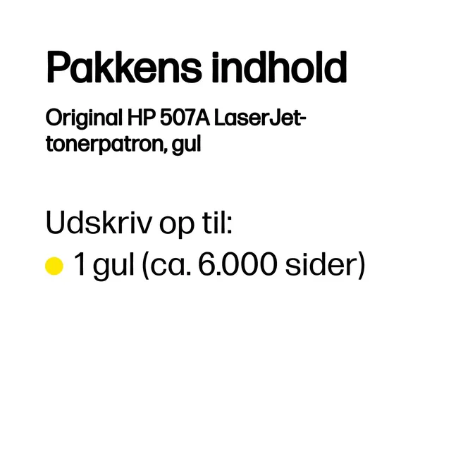 HP Original 507A LaserJet-tonerpatron, gul