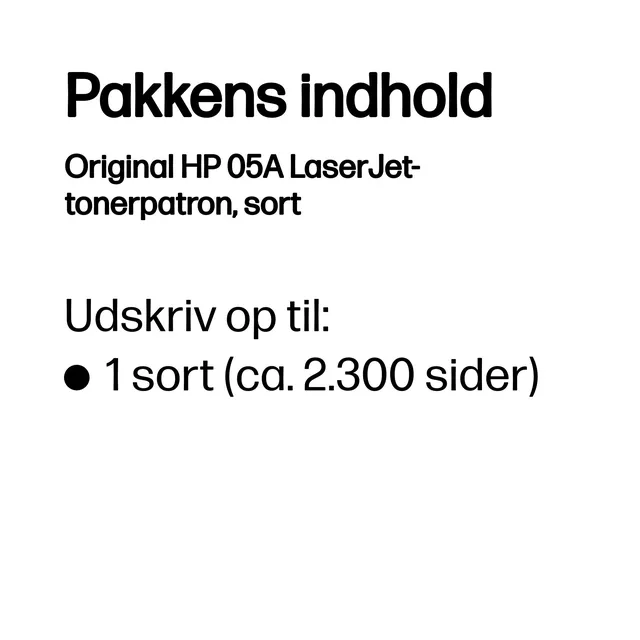 HP Original 05A LaserJet-tonerpatron, sort