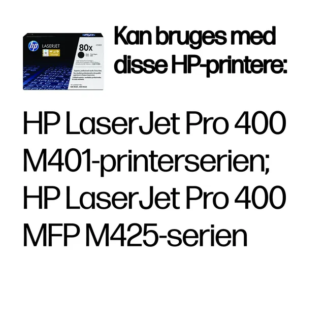 HP Original 80X LaserJet-tonerpatron med høj kapacitet, sort