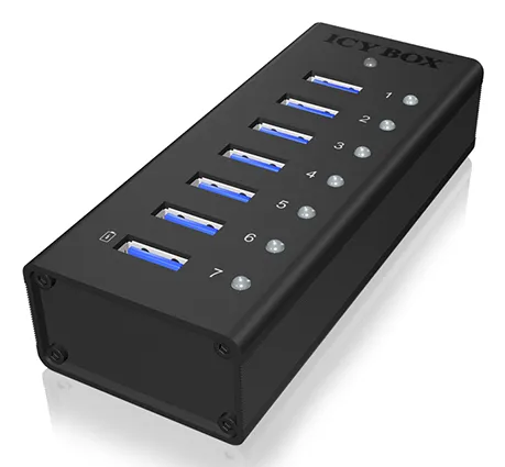 Icy Box IB-AC618 7 Port USB 3.0 Hub with USB Charge Port