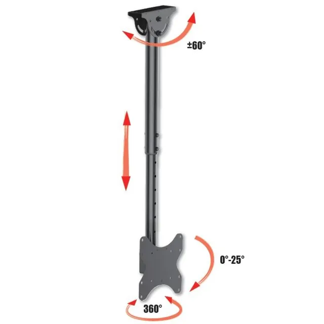 Techly Teleskop Deckenhalterung für 1LCD TV 23"-42" Arm lang