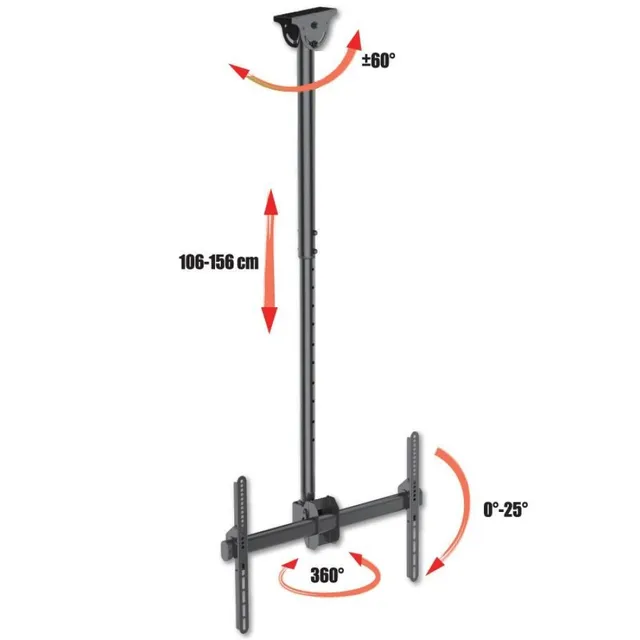 Techly Teleskop Deckenhalterung für 1LCD TV 37"-70" Arm lang