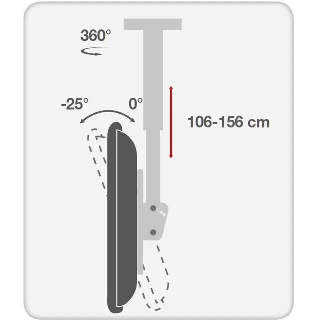 Techly Teleskop Deckenhalterung für 1LCD TV 37"-70" Arm lang