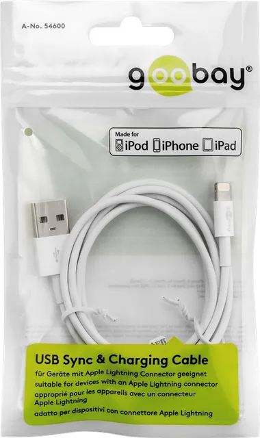 IPhone Lightning Data/Lader USB kabel 1m