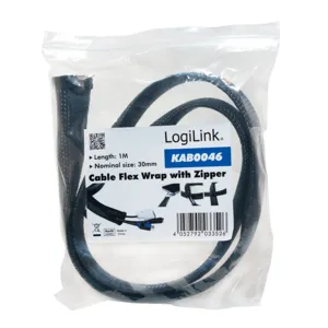 LogiLink Flexibler Kabelschutz mit Reißverschluss