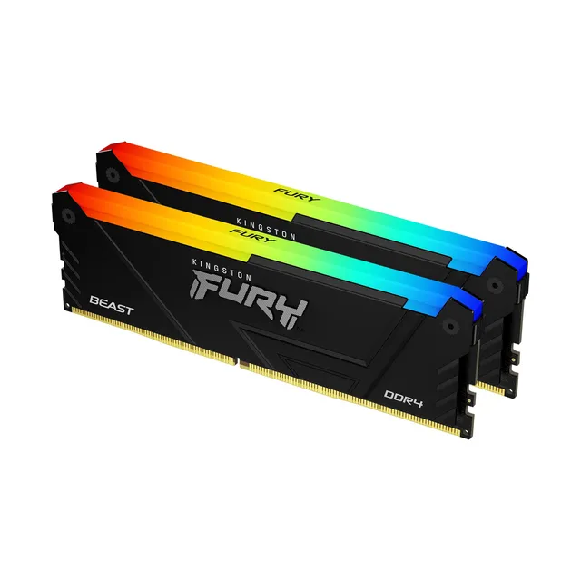 Kingston Fury Beast RGB memory, DDR4, 32 GB, 3200MHz, CL16 (KF432C16BB2AK2/32)