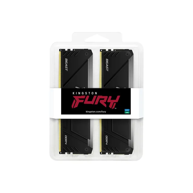 Kingston Fury Beast RGB memory, DDR4, 32 GB, 3200MHz, CL16 (KF432C16BB2AK2/32)