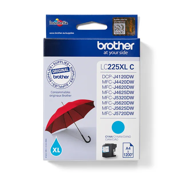 Brother Cyan Ink Cartridge XL, LC225XLC