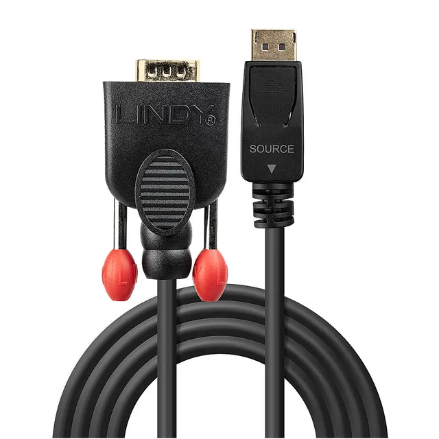 Lindy DP/VGA converter cable 1 m Sort