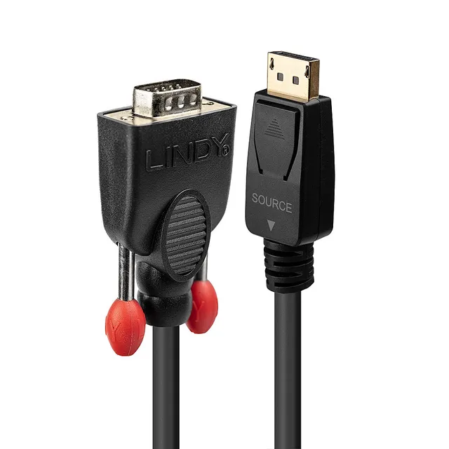 Lindy DP / VGA cable 3 m (D-Sub) sort