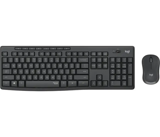 Logitech MK295 Silent Wireless Combo tastatur Mus inkluderet USB QWERTY Nordisk Grafit