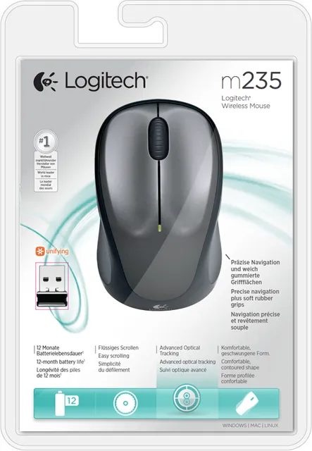 Logitech M235 mus Ambidextrous RF trådløst Optisk 1000 dpi