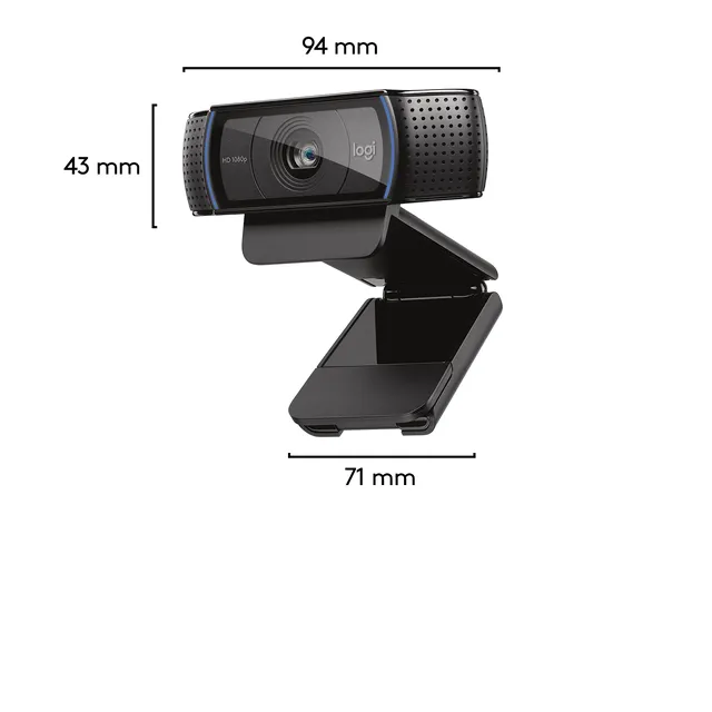 Logitech Hd Pro C920 webcam 3 MP 1920 x 1080 pixel USB 2.0 Sort