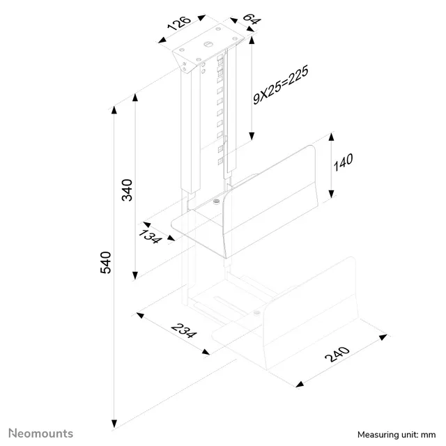 Neomounts by Newstar CPU-D200 Skrivebordsmonteret CPU-holder Sort
