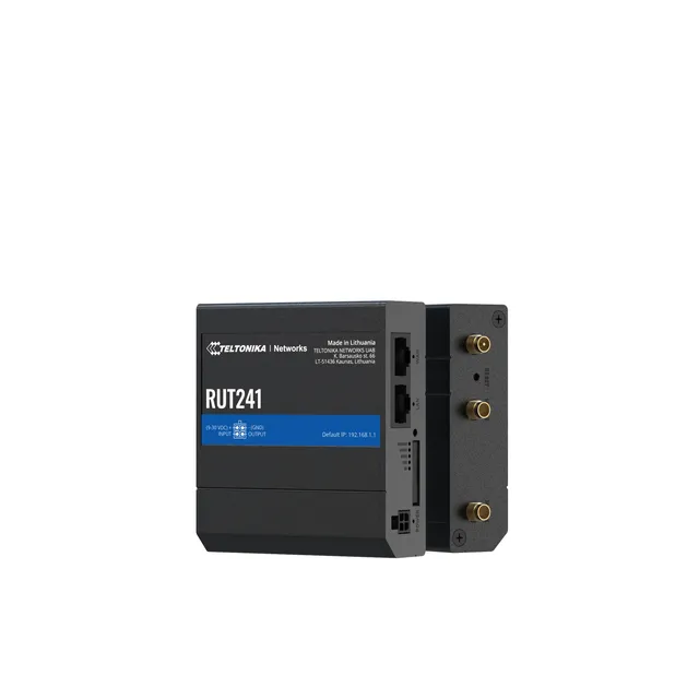 Industrial 4G (LTE) router equipped with 2x Ethernet ports, WiFi and RutOS software for advanced...