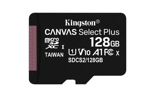 Kingston Canvas Select Plus microSD Card SDCS2/128 GB Class 10 (SD Adapter Included)