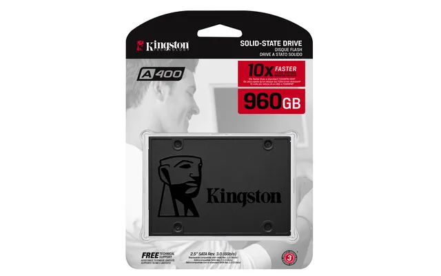 Kingston A400 SSD SSD Internal 2.5" SATA Rev 3.0, 960GB - SA400S37/960G, Noir