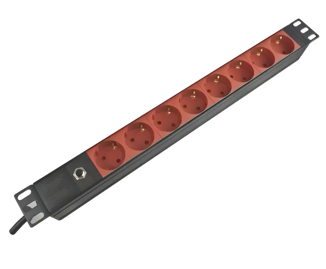 19 Zoll Steckdosenleiste Aluminium für USV-Anlagen, 8-fach, C14 IEC Kaltgerätestecker, GS, Kabel...