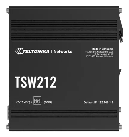 An industrial grade switch from Teltonika Networks with eight Gigabit Ethernet and two SFP ports.