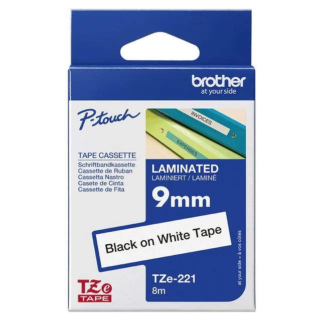 Brother Schriftband TZe-221, P-Touch, TZ 9mm