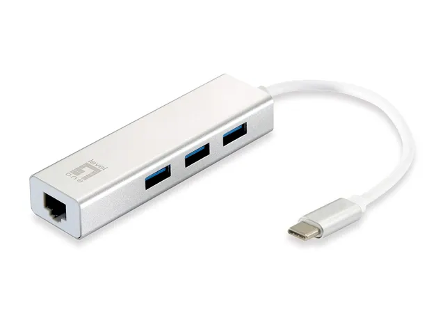 LevelOne USB-0504 - Hub - 3 x SuperSpeed USB 3.0 + 1 x 10/100/1000 ( USB-0504 )