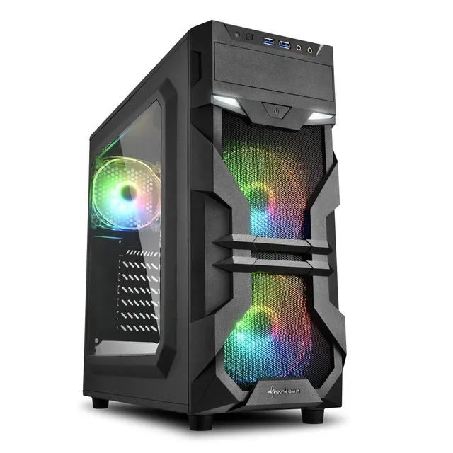 Sharkoon VG7-W RGB Black Mid Tower Case (M-ITX/M-ATX/ATX) ,4044951026869