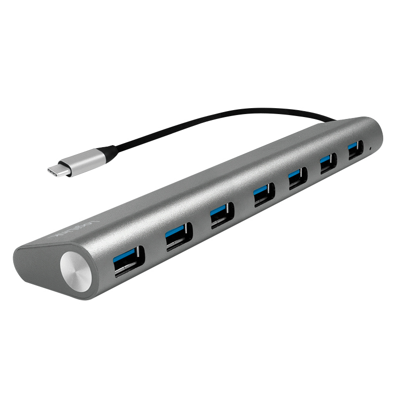 LogiLink USB 3.1 HUB 7-port Type-C Aluminium grau