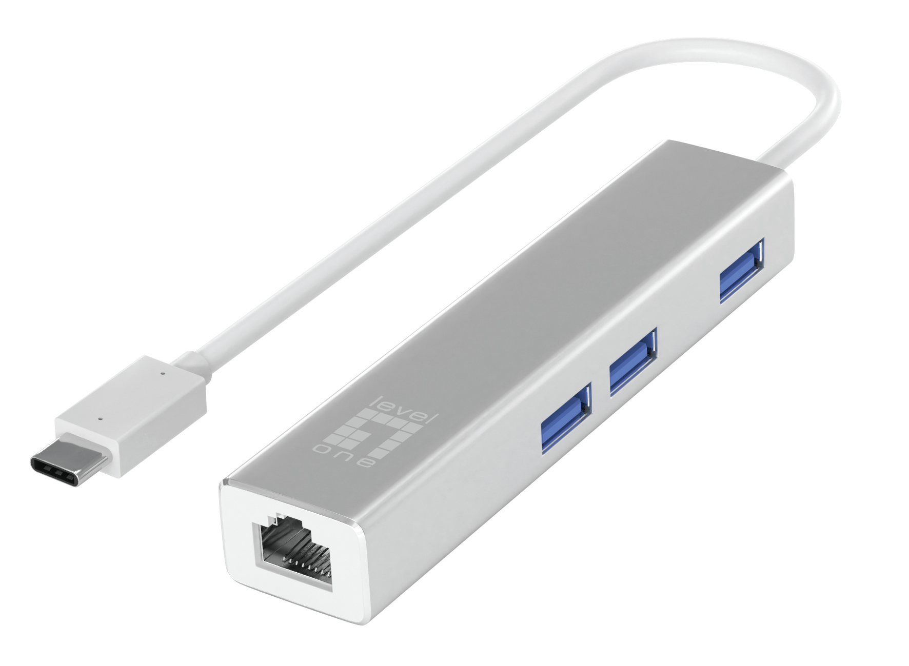 LevelOne USB-0504 - Hub - 3 x SuperSpeed USB 3.0 + 1 x 10/100/1000 ( USB-0504 )
